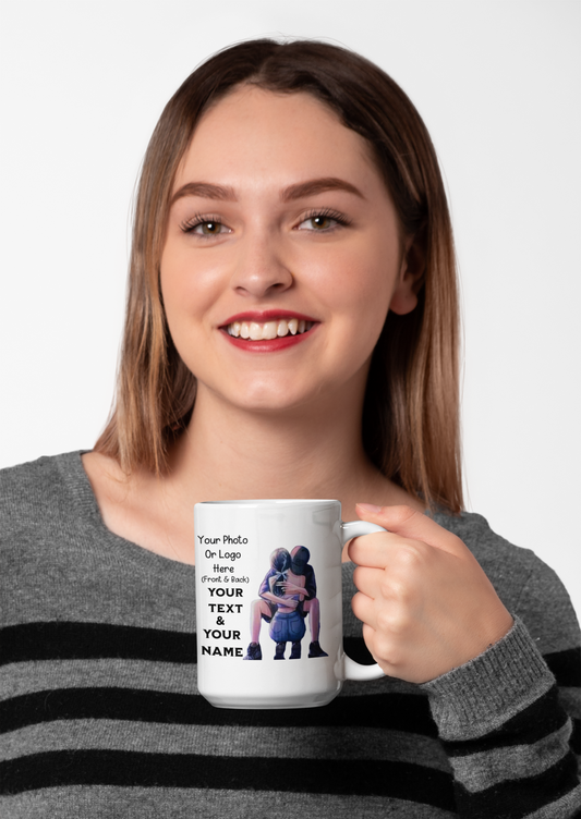 Romantic Couple Accent Coffee Mug - Perfect Gift for Girlfriend, Husband, Wife - 11, 15oz, Love Mug, Anniversary Present, His and Hers