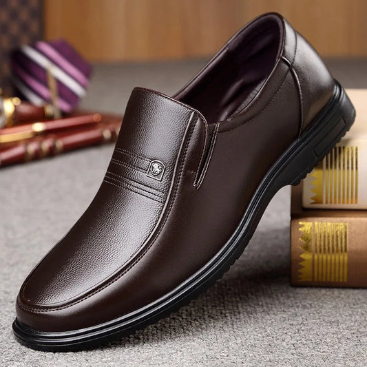 Leather Men Formal Shoes Luxury Brand 2025 Men's Loafers Dress Moccasins Breathable Slip on Black Driving Shoes Plus Size 38-46