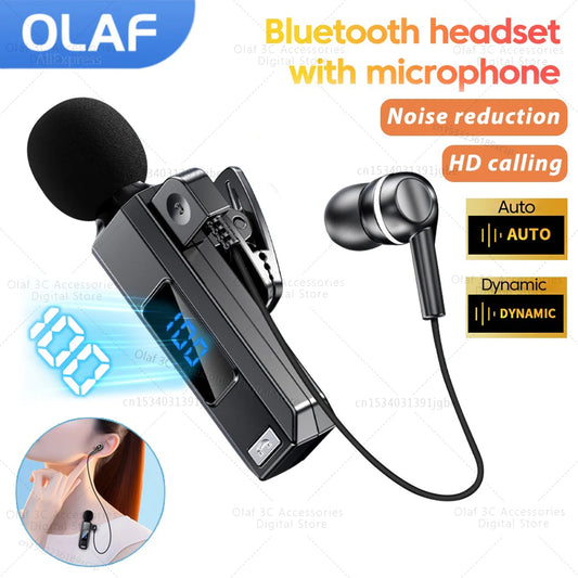 V5.5 Collar-clip Headphones Bluetooth Wireless Earbuds With Microphone HD Calling Noise Canceling Earphones Sports hifi Headset