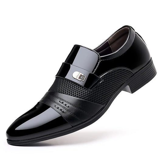 Zapatos de cuero formales para hombre  negros con punta