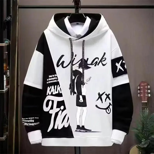 "2024 Men's Hip Hop Graphic Hoodie – Autumn High Street Fashion"