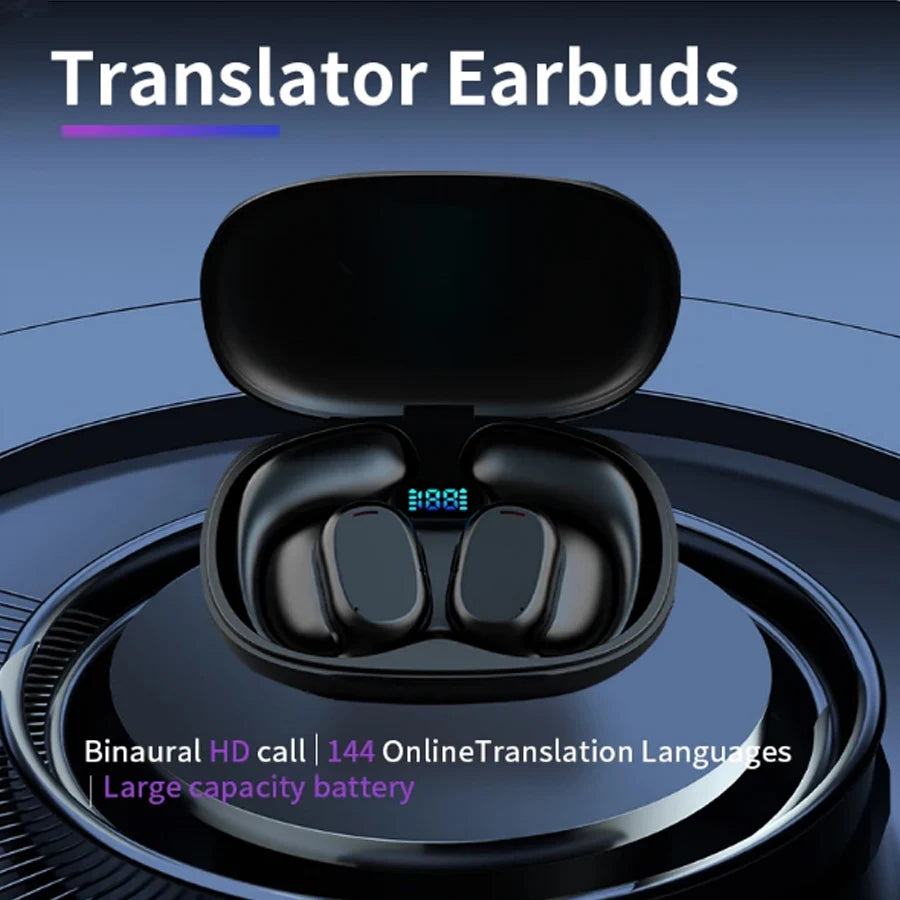 ✅Language Translation Earbuds Online Support 144 Languages and Accents Translate Music and Calls 3in1 Wireless Translation Device