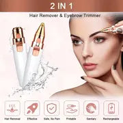 2-in-1 Eyebrow Trimmer & Painless Hair Remover – Perfect for Eyebrows, Lips, Nose, and Body (Copy)