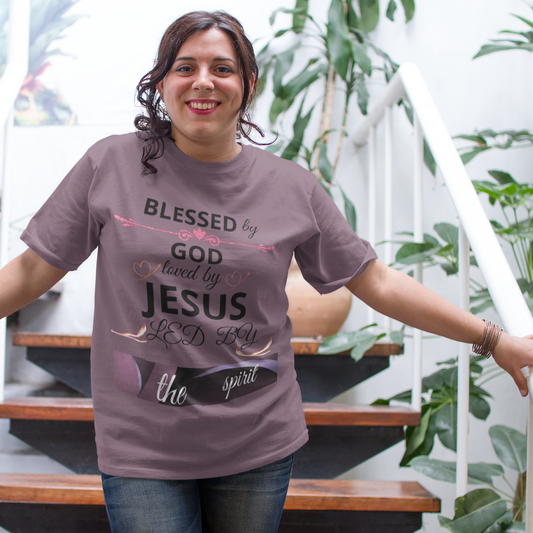 Blessed by God T-Shirt, Unisex Garment-Dyed Tee for Church, Family, and Travel, Christian Shirt, Faith Apparel, Religious Gift,